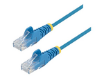 StarTech.com 1ft Slim LSZH CAT6 Ethernet Cable, 10 Gigabit Snagless RJ45 100W PoE Patch Cord, CAT 6 10GbE UTP Network Cable w/Strain Relief, Blue, ETL/Low Smoke Zero Halogen