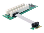 Riser card PCI Express x1 > 2x PCI 32Bit 5 V with flexible cable 9 cm left insertion
