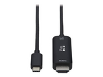 Tripp Lite Series USB C to HDMI Adapter Cable, 4K 60Hz, HDR, HDCP 2.2, DP 1.4 Alt Mode, Black, 3ft